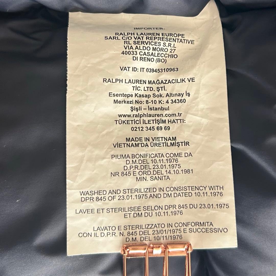 【極美品】ラルフローレン ダウンベスト M ネイビー レッドポニー刺繍ロゴ