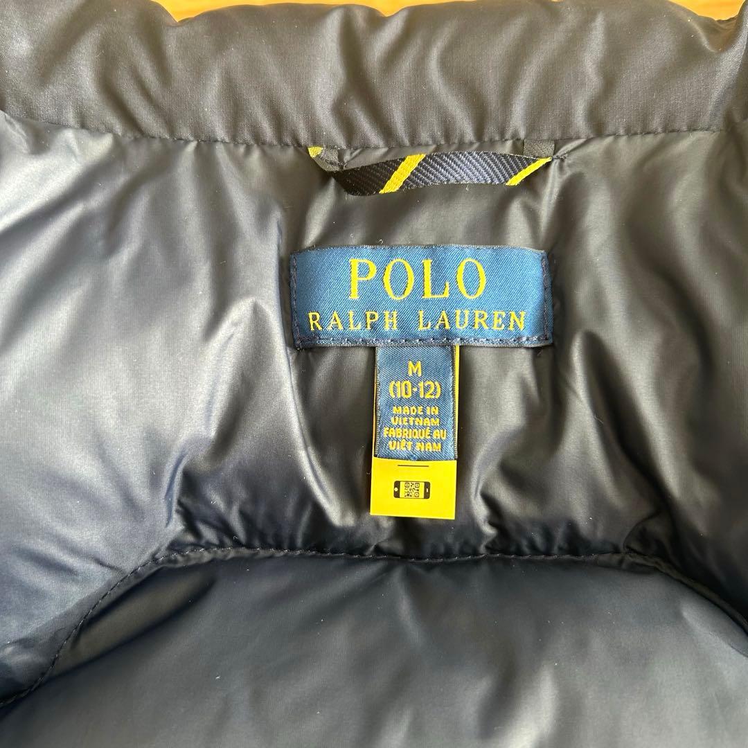 【極美品】ラルフローレン ダウンベスト M ネイビー レッドポニー刺繍ロゴ