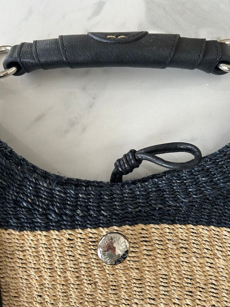 美品 TOFF&LORDSTONE トフ＆ロードストーン ストライプ かごバッグ