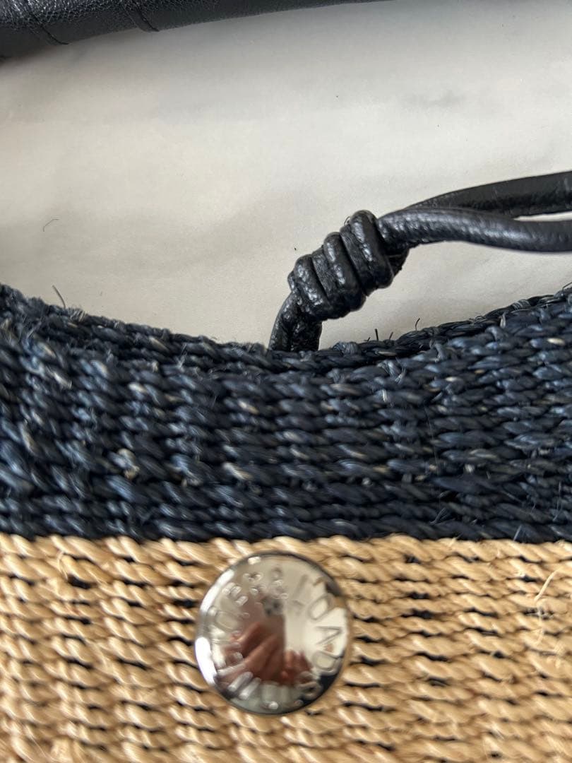 美品 TOFF&LORDSTONE トフ＆ロードストーン ストライプ かごバッグ