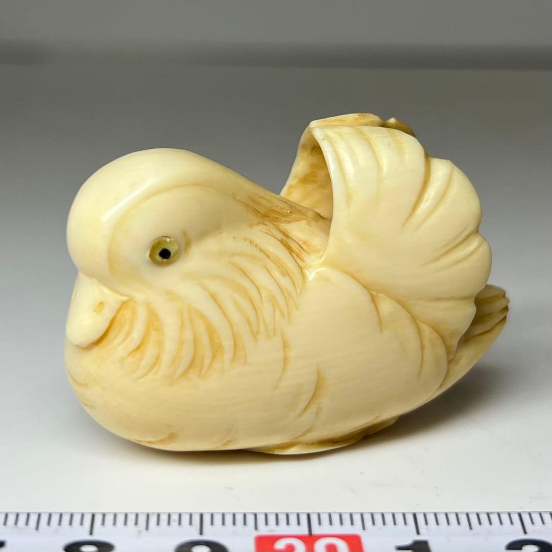 光正在銘 おしどり 根付 39g 東キ8-0204☆1F トヒト