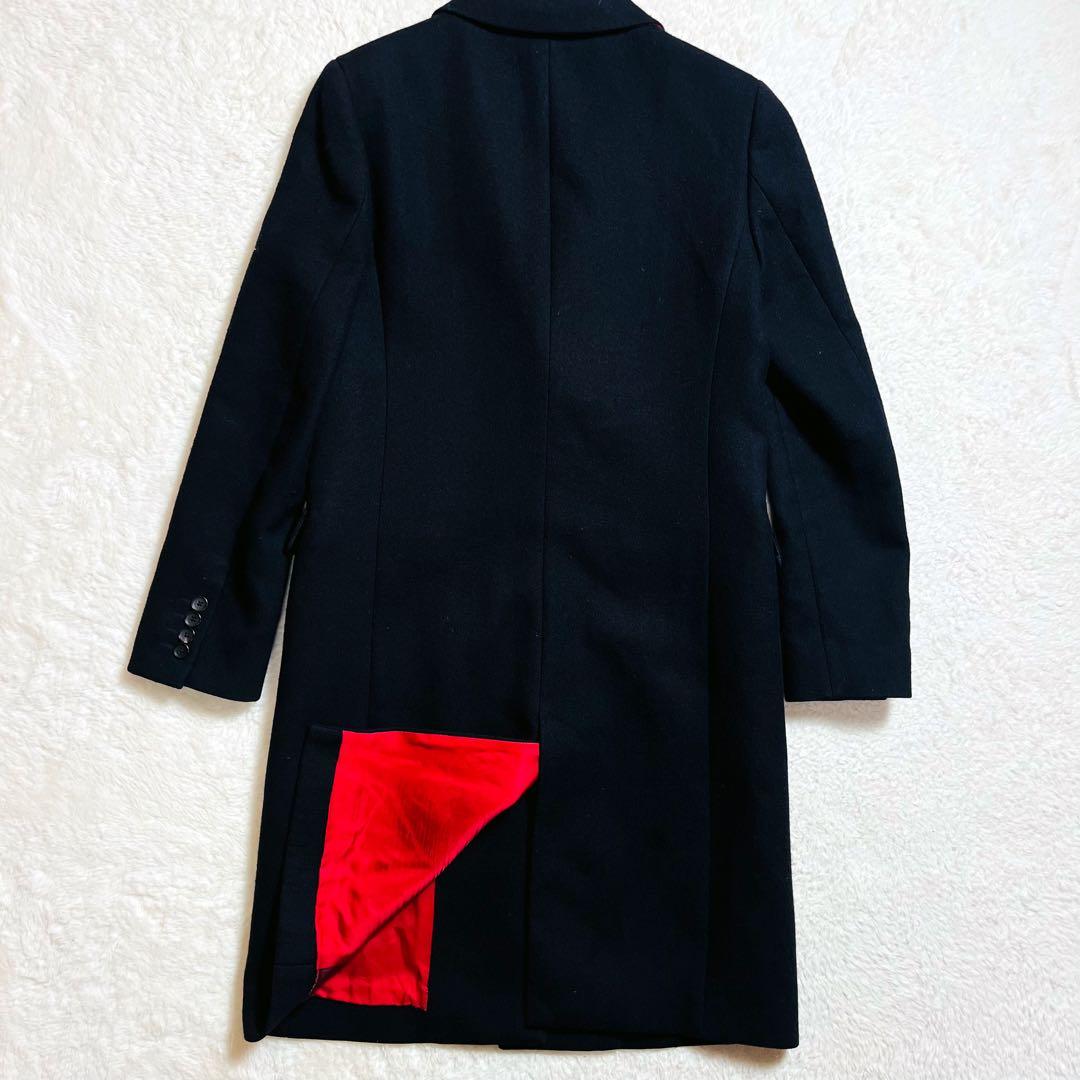 極美品 ポールスミス チェスターコート ブラック ウール 比翼仕立て Lサイズ