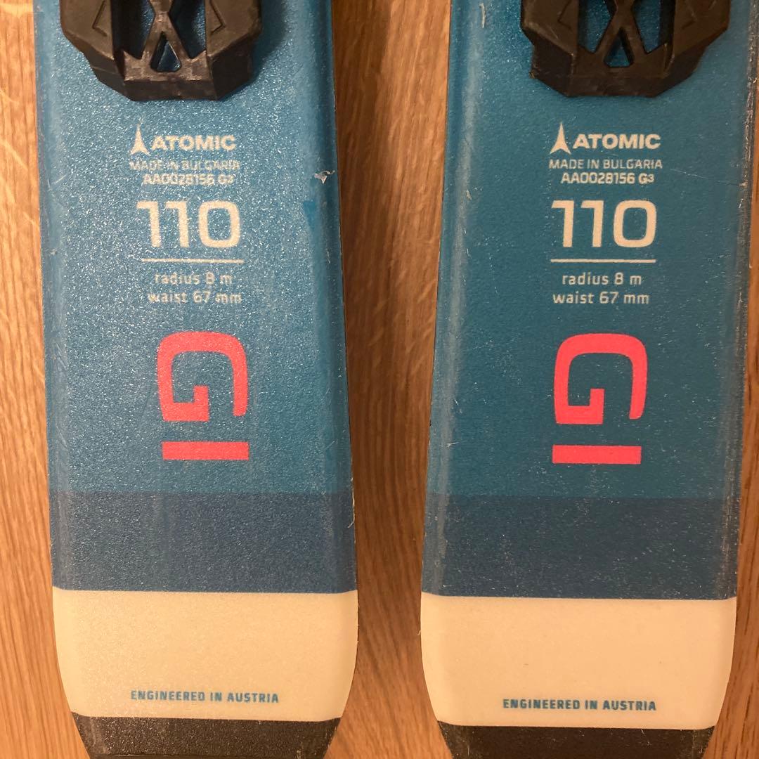 ATOMIC スキー 110 ビンディング、ストック付