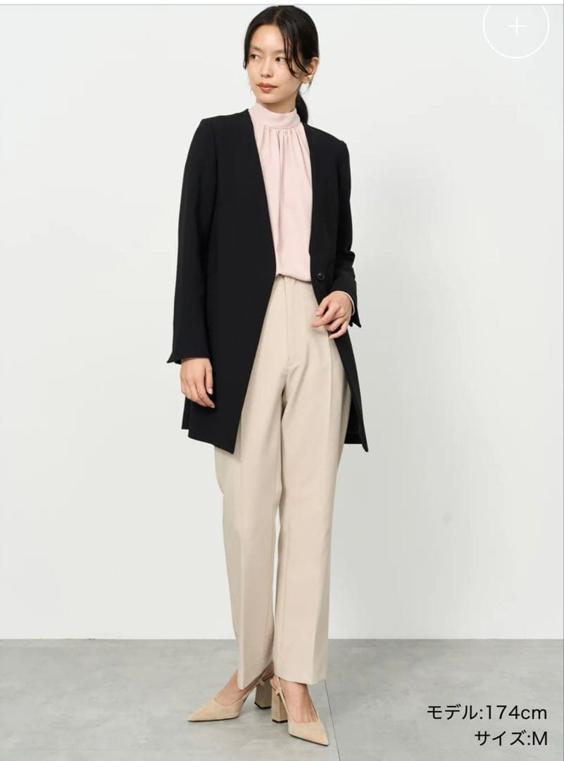 SOEJU ソージュロングノーカラージャケット　ネイビーサイズM