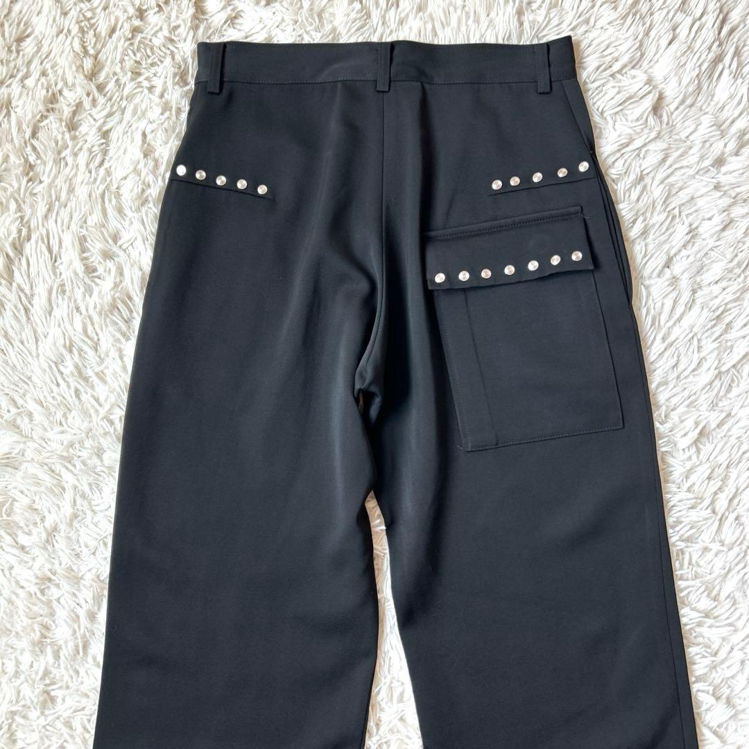 Y's ワイズ ヨウジヤマモト　バックデザイン スタッズウール ワイドパンツ 3