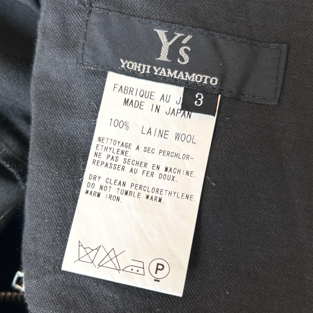 Y's ワイズ ヨウジヤマモト　バックデザイン スタッズウール ワイドパンツ 3