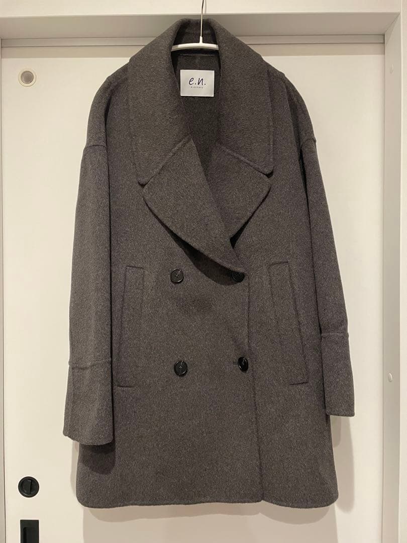 evernavy ウールリバーPコート チャコール S