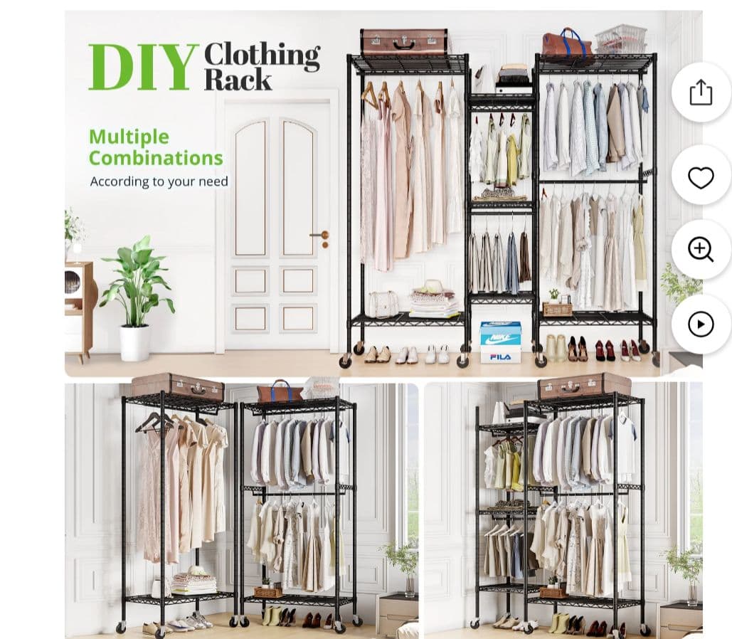 日本未発売 耐荷重519kg 収納力大 ハンガーラック 幅190奥行46高180