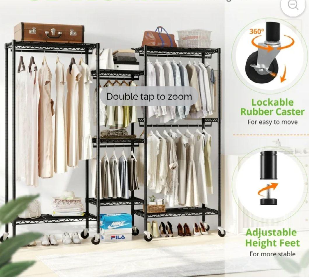 日本未発売 耐荷重519kg 収納力大 ハンガーラック 幅190奥行46高180