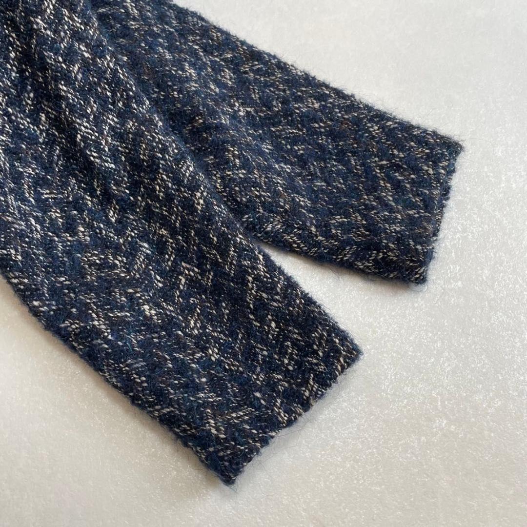 美品 エストネーション モヘヤアルパカ ミックスニットロングチェスターコート