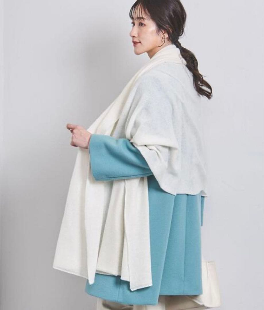 ⭐︎美品⭐︎カシミヤ100 UNITED ARROWS 大判ストール　オフホワイト
