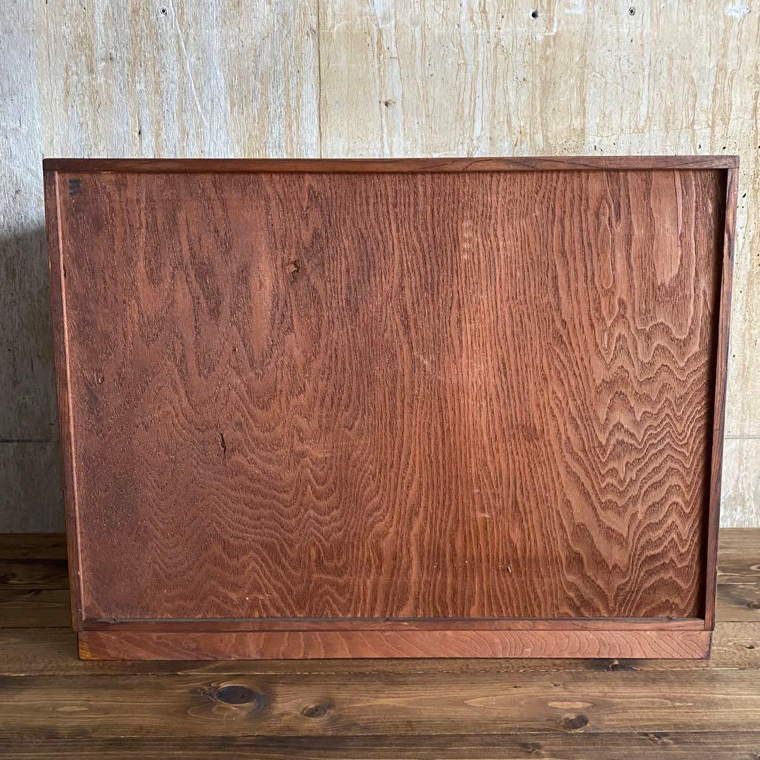 古家具 ヴィンテージ　ダイヤガラス　引戸棚　ミニキャビネット　無垢材　杉無垢