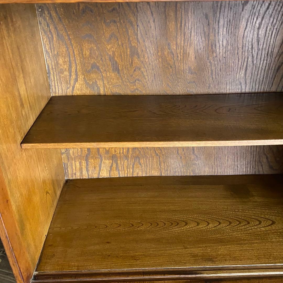 古家具 ヴィンテージ　ダイヤガラス　引戸棚　ミニキャビネット　無垢材　杉無垢