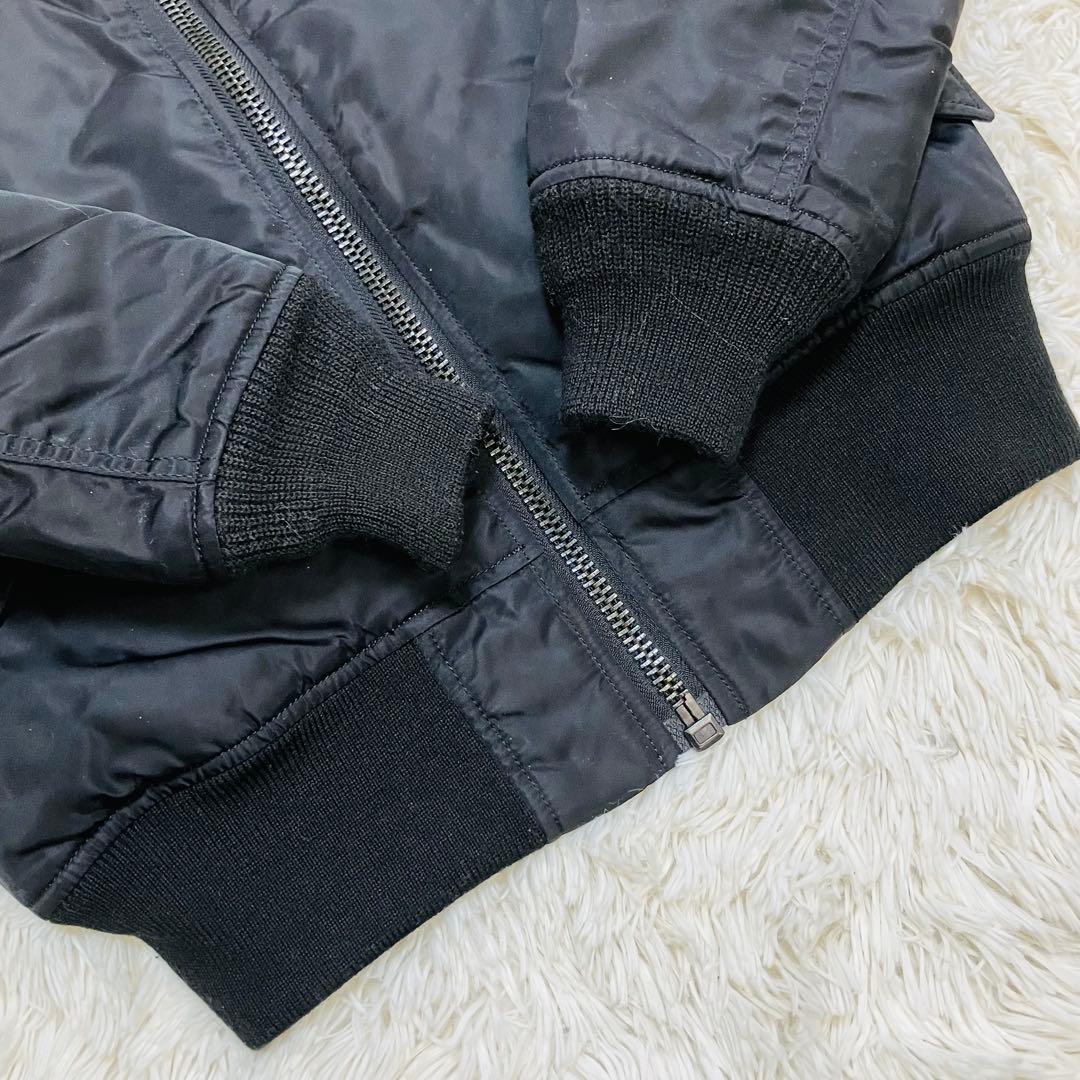 AVIREX フライトジャケット　黒　MA-1 リバーシブル　ブルゾン　短丈