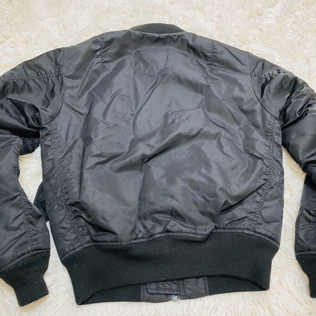AVIREX フライトジャケット　黒　MA-1 リバーシブル　ブルゾン　短丈