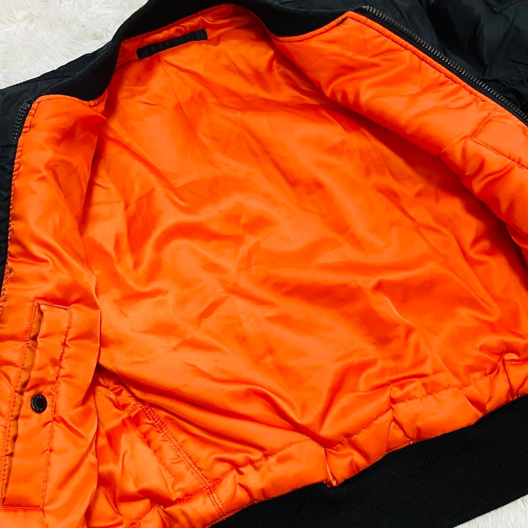 AVIREX フライトジャケット　黒　MA-1 リバーシブル　ブルゾン　短丈