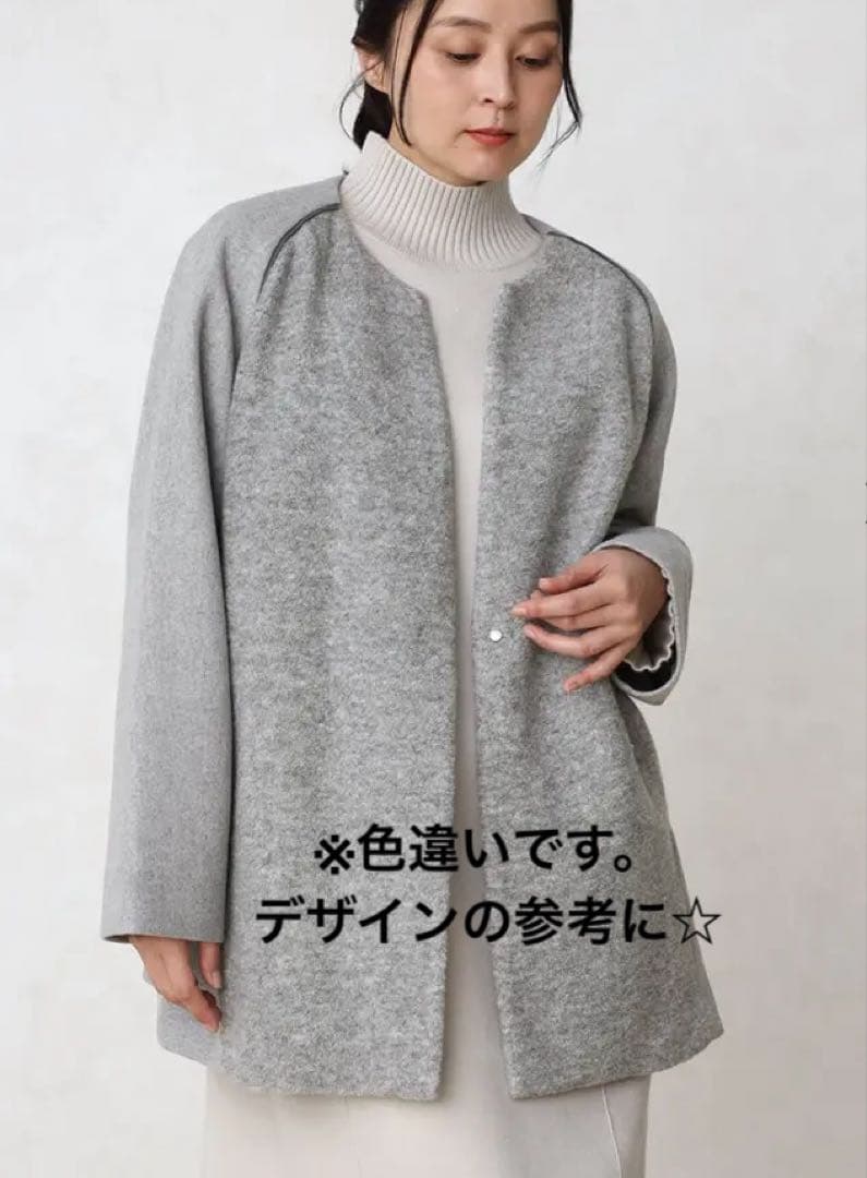 新品タグ付 CLOVE ブークレードッキングノーカラーコート 黒 39500円