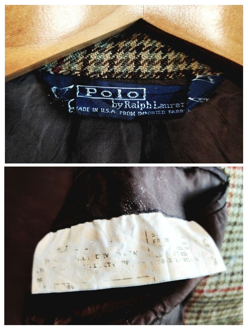 専用【USA製】ポロラルフローレン テーラードジャケット ウール チェック XL