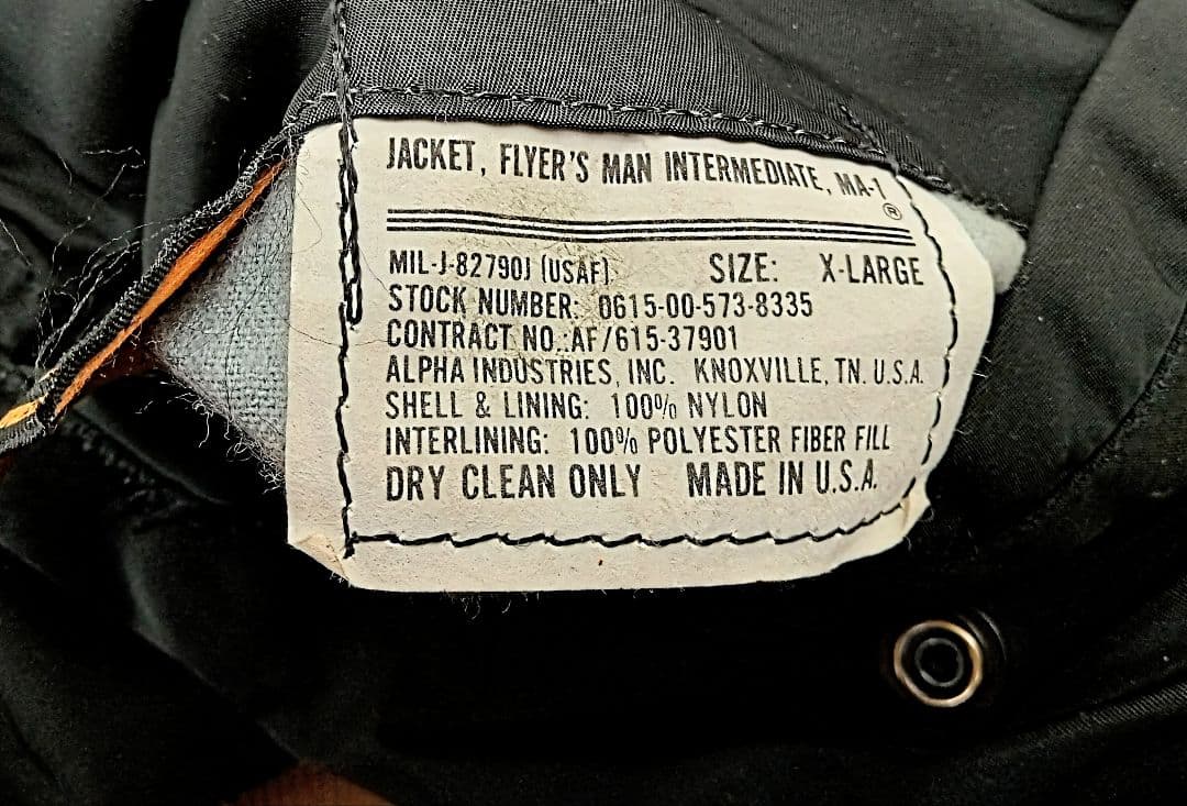 90s USA製 ヴィンテージ　 ALPHA MA-1 極美品