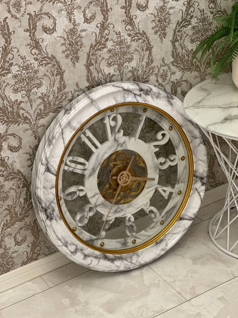 ロココ調ヴィクトリアンマーブル模様大理石掛け時計ジェニファーテイラー