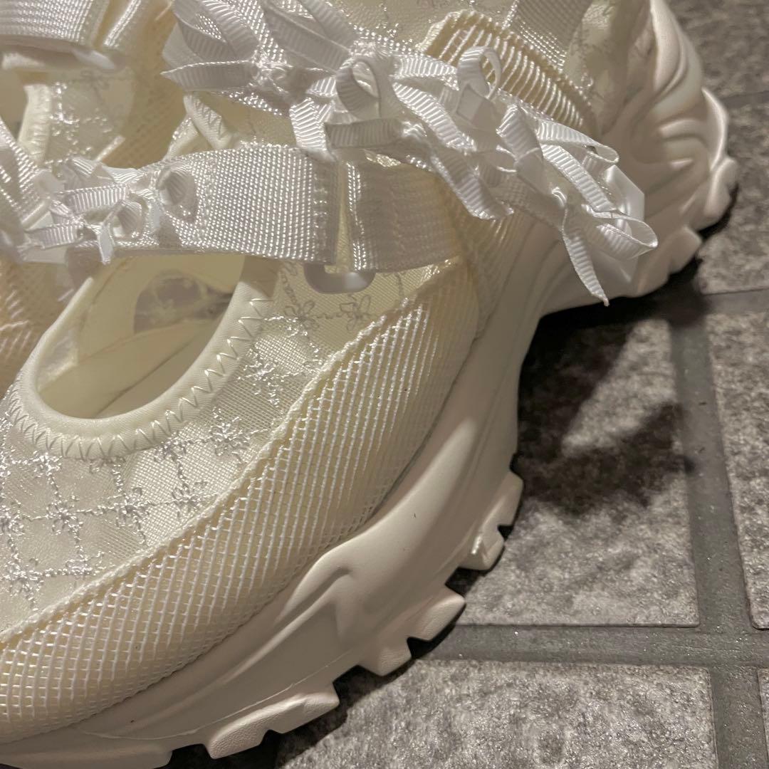 merry jenny ribbonシアーベルクロスニーカー ホワイト L 箱有