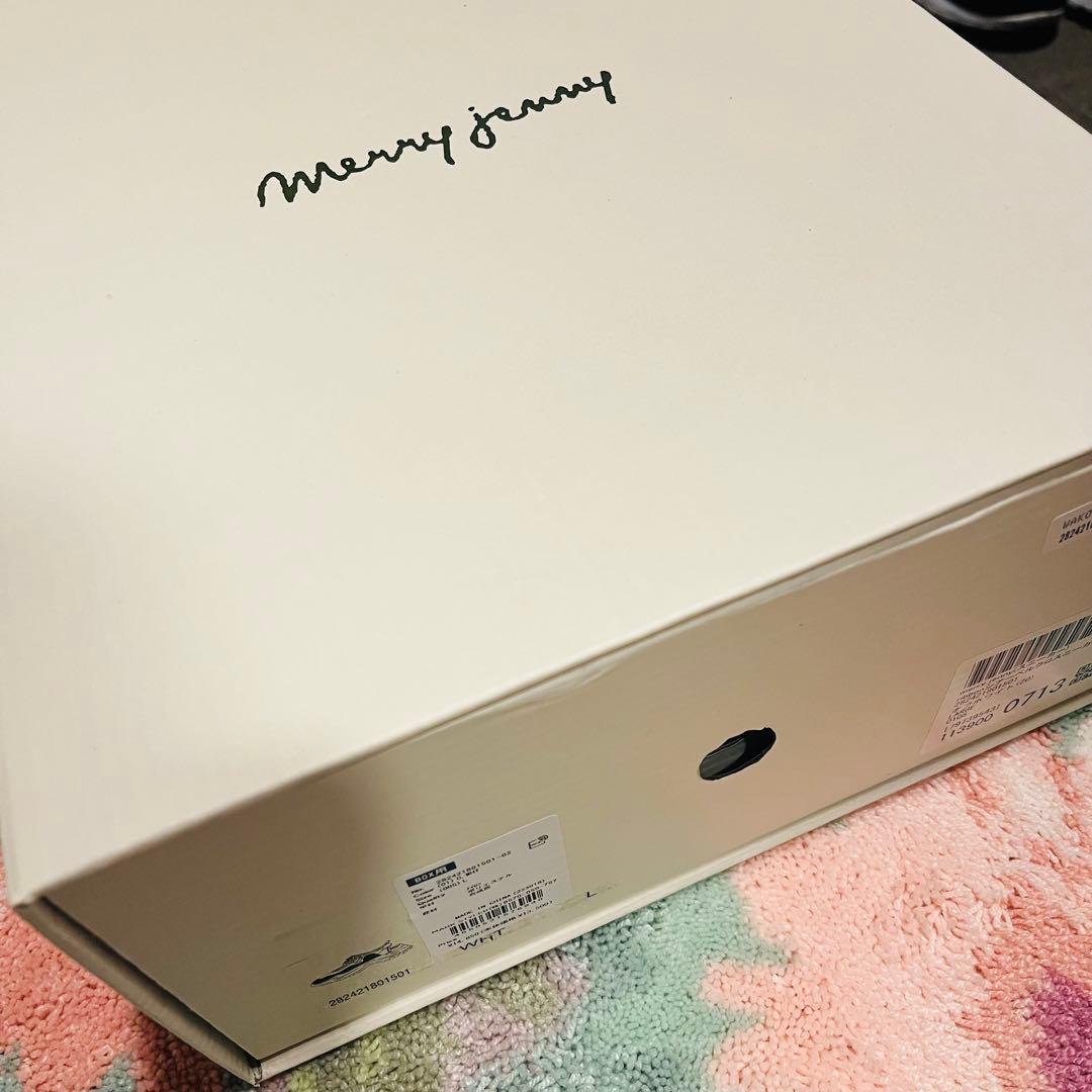 merry jenny ribbonシアーベルクロスニーカー ホワイト L 箱有