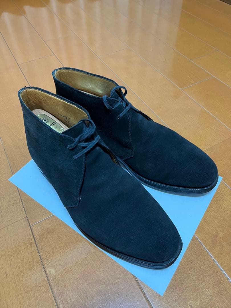 クロケット&ジョーンズ チャートシー　ブラック スエード チャッカブーツ81/2