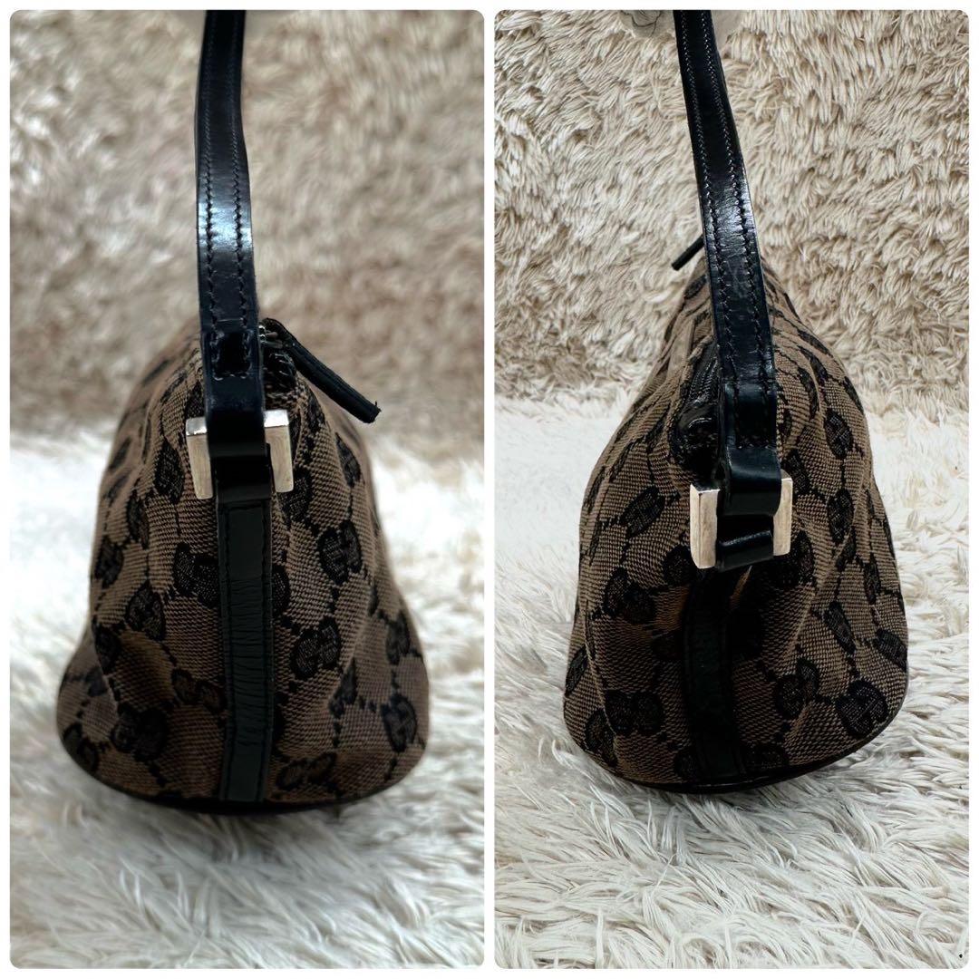 【美品】 GUCCI アクセサリーポーチ キャンバス ブラウン GG柄