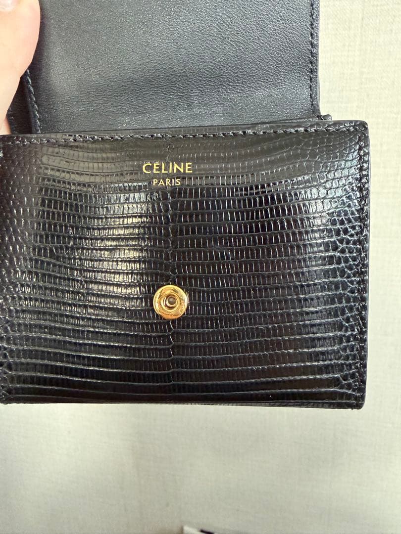 CELINE ウォレットトリオンフリザードブラックYOU！！