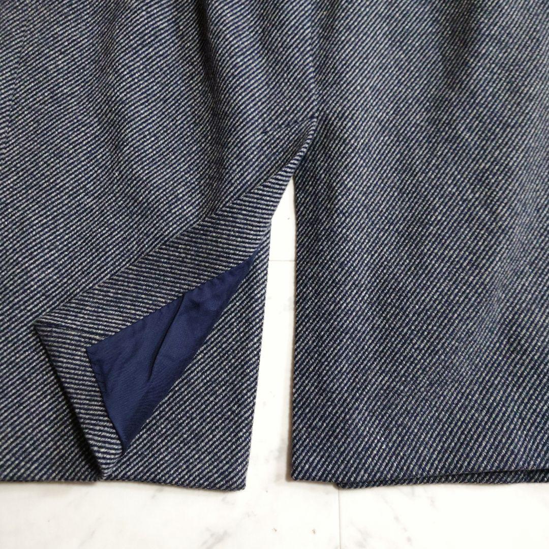 美品♪定価5.9万ノーコントロールエアー ラムウール100 杢ツイルロングコート