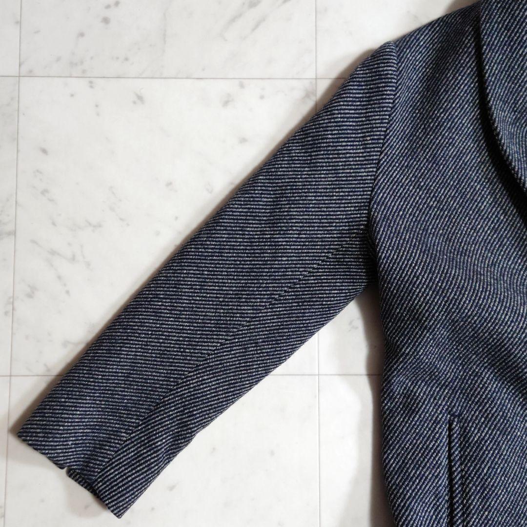 美品♪定価5.9万ノーコントロールエアー ラムウール100 杢ツイルロングコート