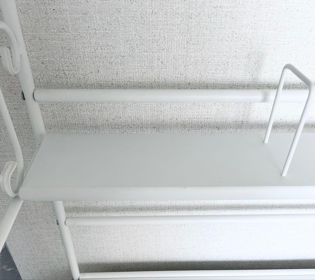 ロートアイアン　デスク　飾り棚　引き出し付き　ホワイト