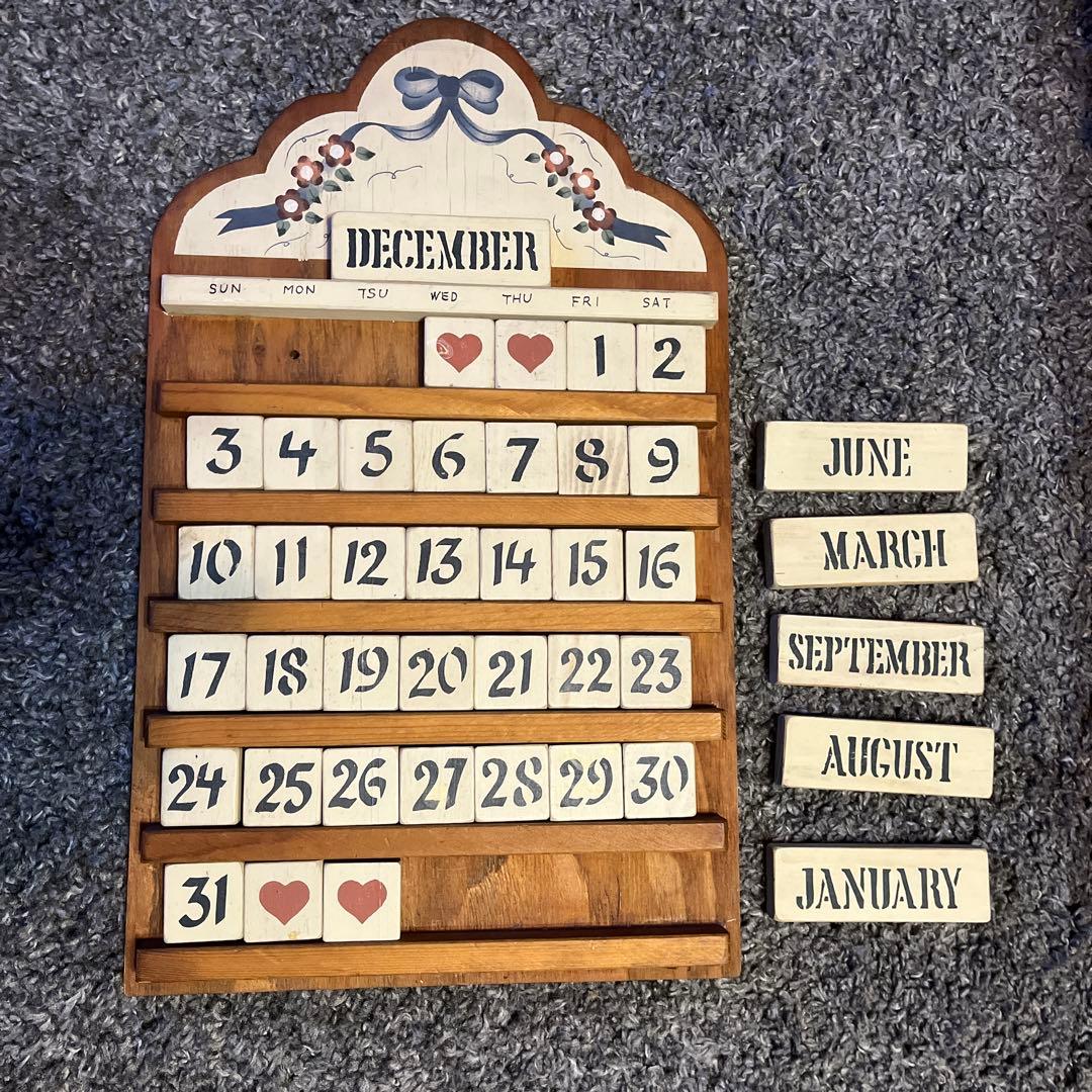 値下げ 【廃盤】 enfant アンファン　木製　万年カレンダー　コーハウス