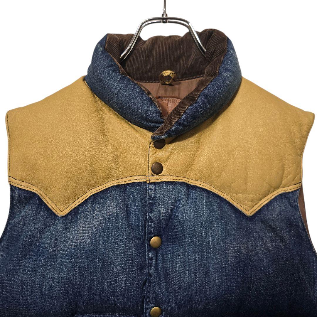 ロッキーマウンテンフェザーベッド ダウンベスト デニム 40