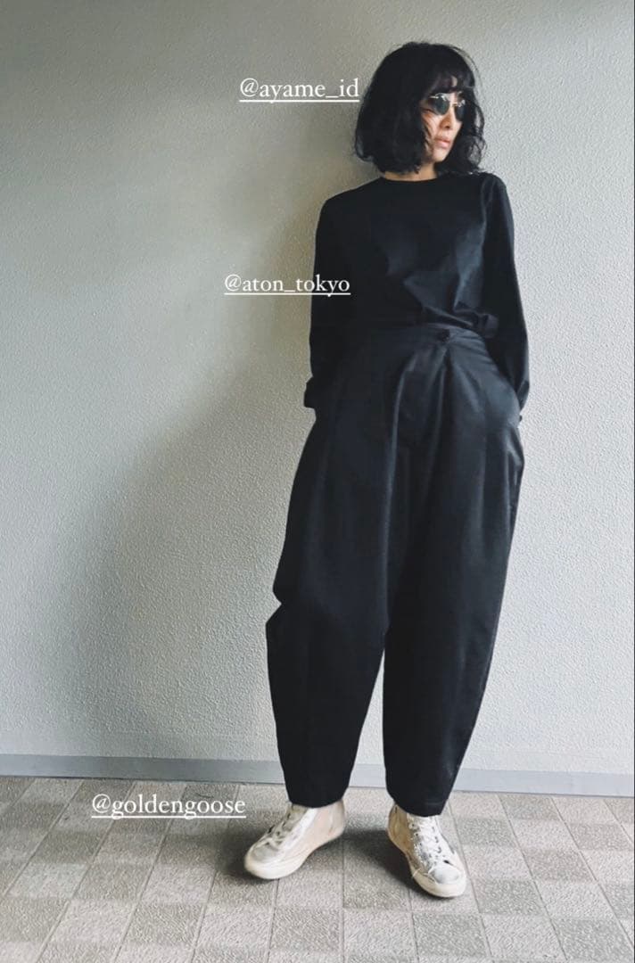 Nala ナラ　cocoon chino コクーンチノ　ブラック　S チノパン