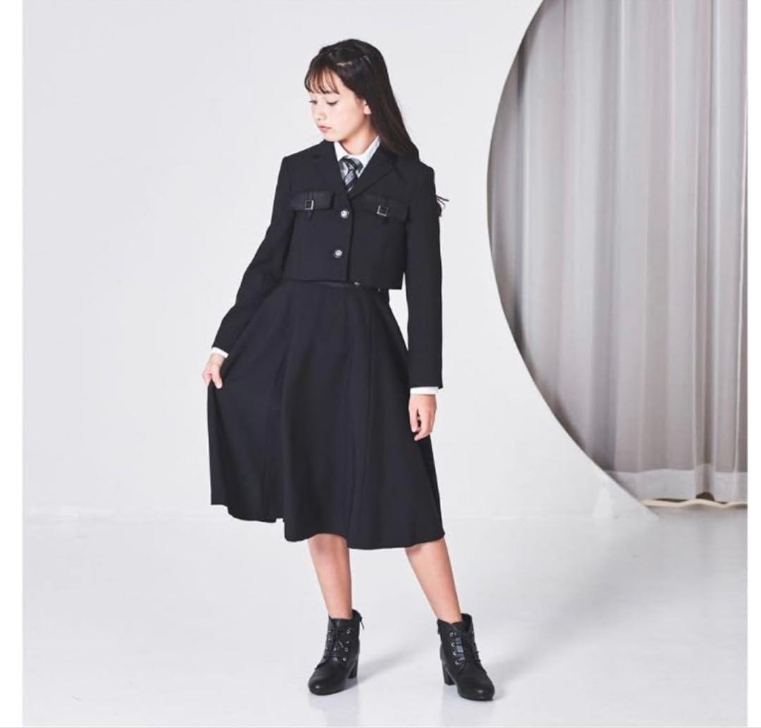 エルアンノワール　卒業式　女の子　165 黒　ジャケット+スカート２点セット