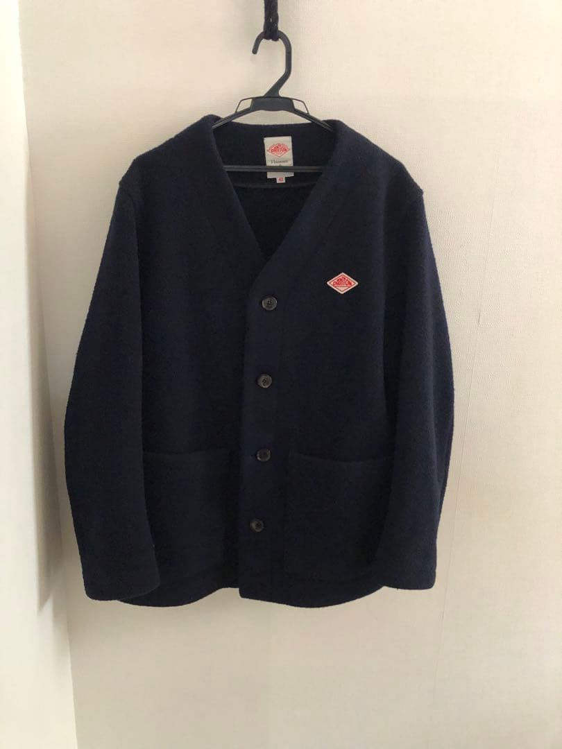 ダントン　ウールモッサ　ノーカラージャケット　ネイビー　42