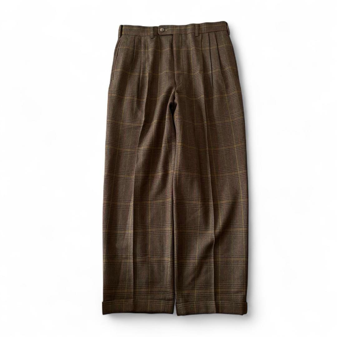 【レトロコーデ】 チェック ウールスーツ ヴァレンティノ ネクタイ ピンズセット