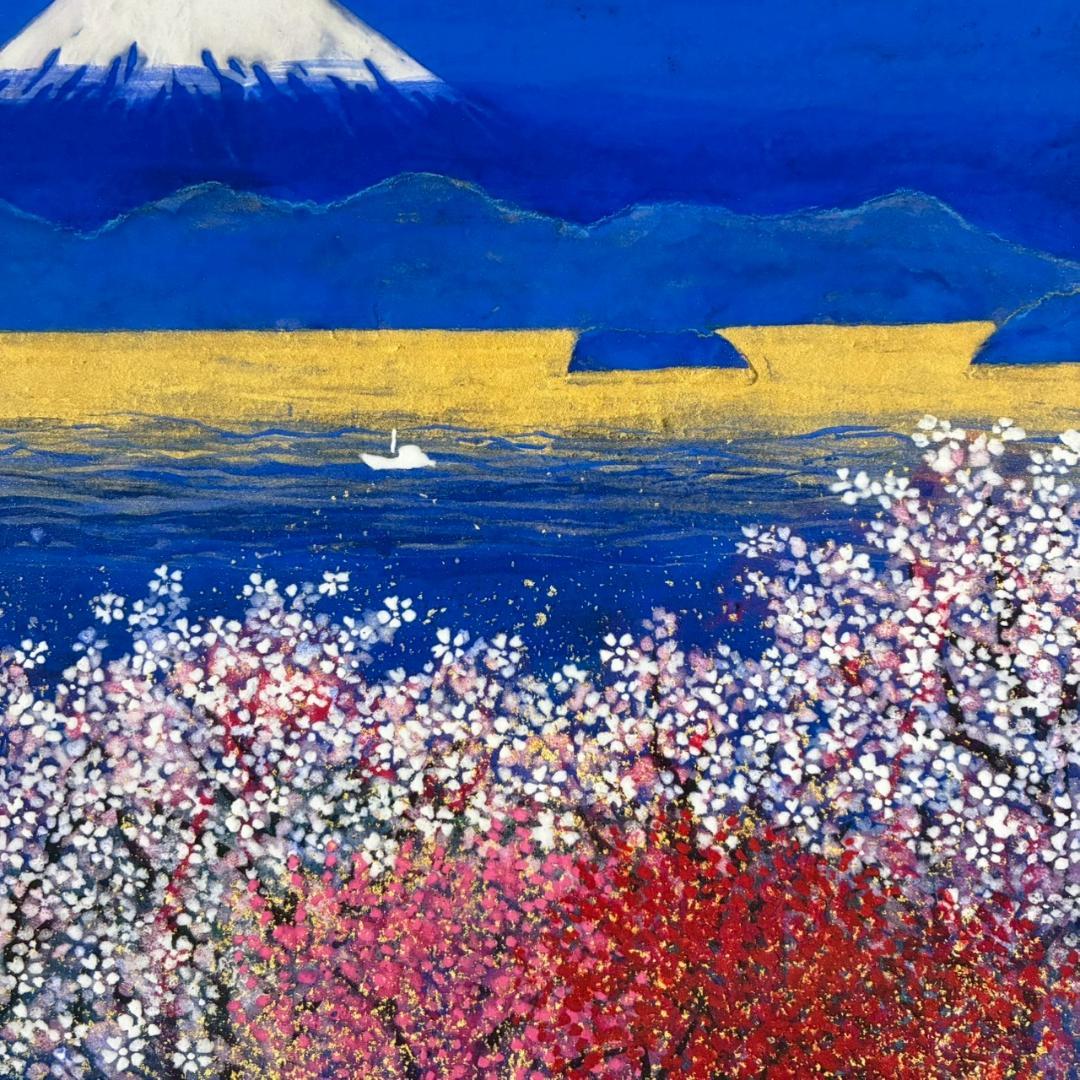 美品 平松礼二「さくら富士」ジークレー 直筆サイン・印有 証明シール有 人気作品