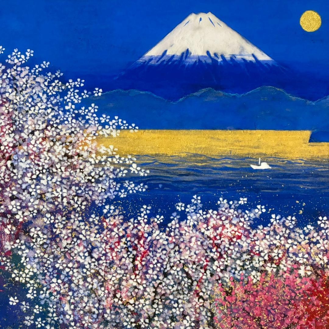 美品 平松礼二「さくら富士」ジークレー 直筆サイン・印有 証明シール有 人気作品