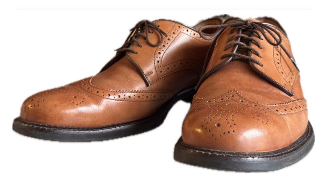 着用3回 runwalk ランウォーク 革靴 ウィングチップ 外羽根 本革 25