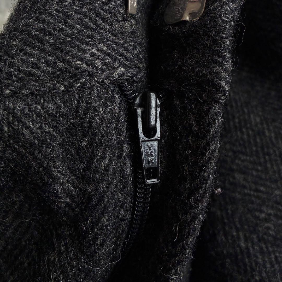 70s〜80s エルエルビーン ヘリンボーン ウールスラックス チャコール 古着