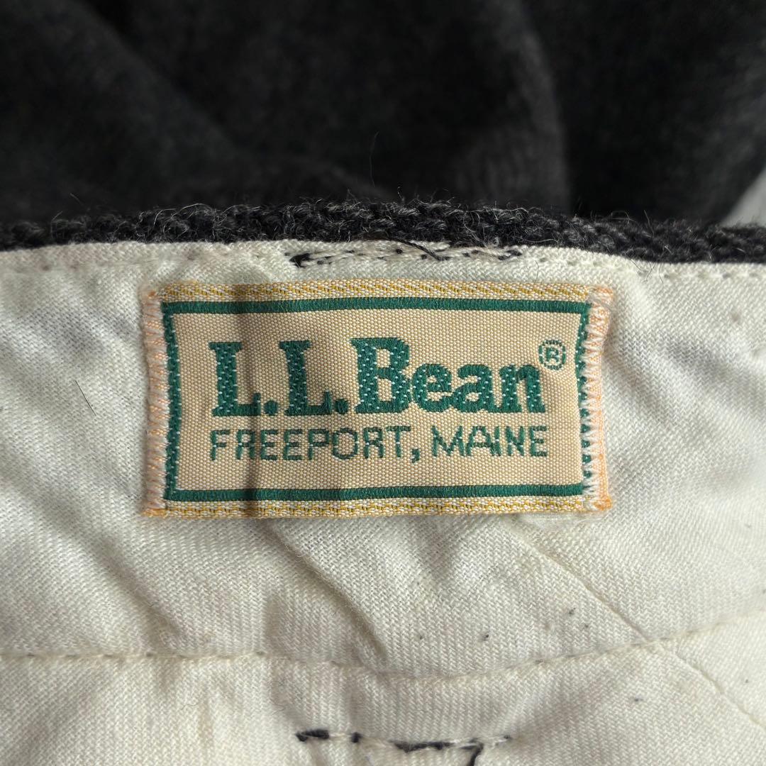 70s〜80s エルエルビーン ヘリンボーン ウールスラックス チャコール 古着