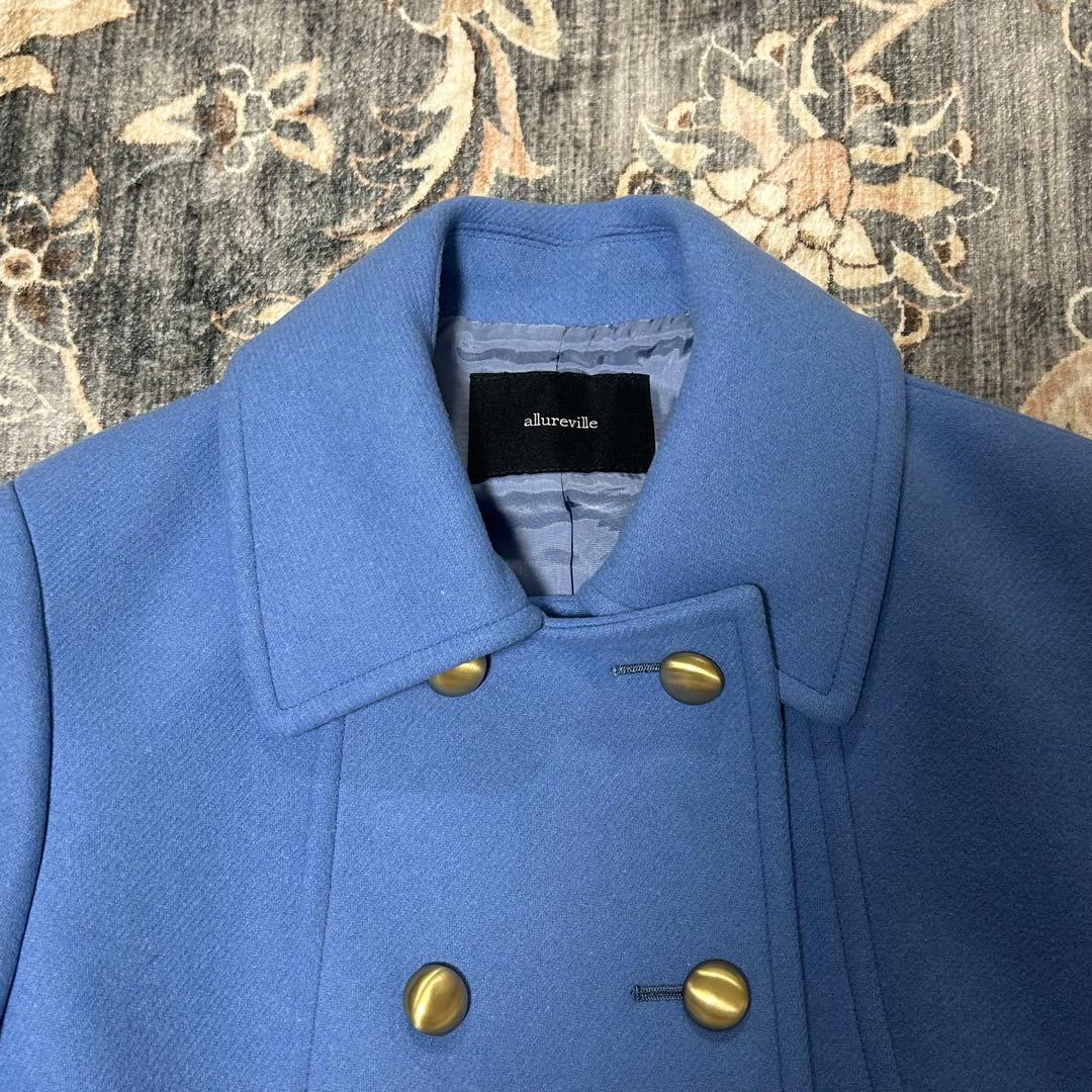allureville ライトブルー ピーコート　Lサイズ