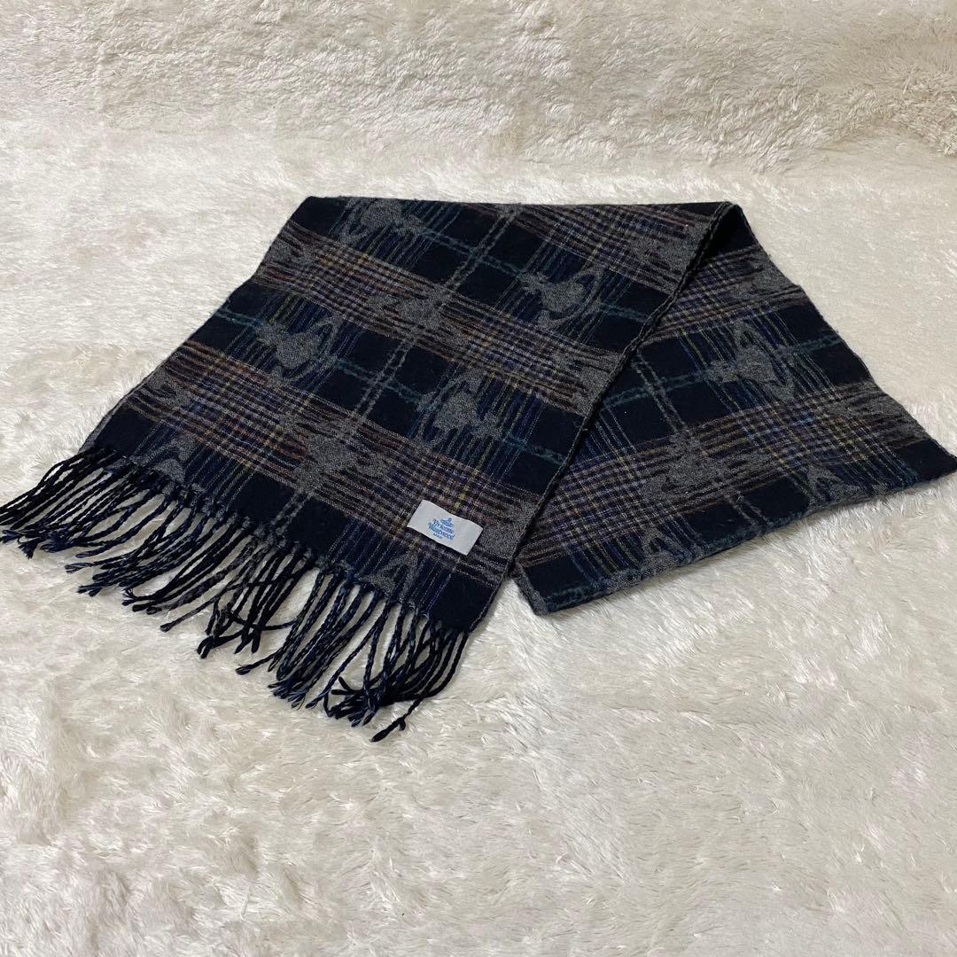 ヴィヴィアンウエストウッド マフラー リバーシブル 総柄 オーブ柄