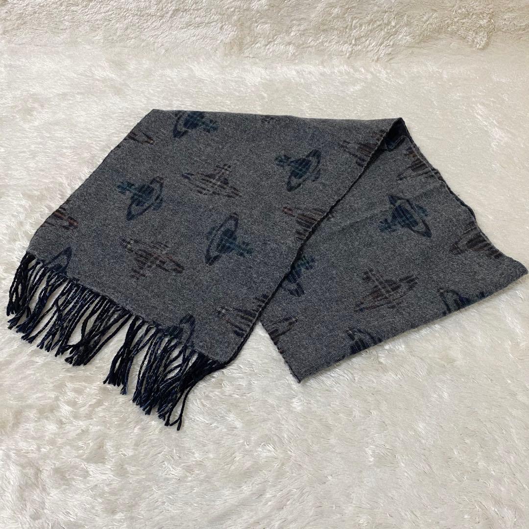 ヴィヴィアンウエストウッド マフラー リバーシブル 総柄 オーブ柄