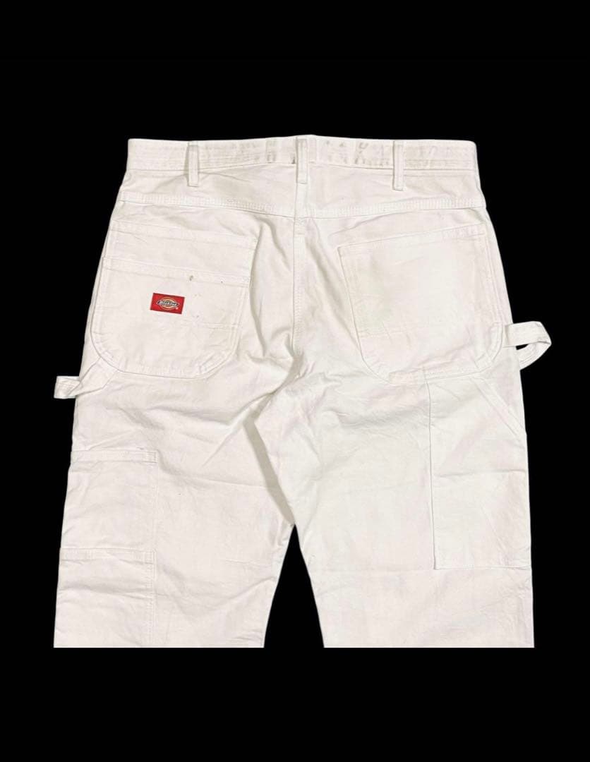 ディッキーズ　ダブルニー　ホワイトペインターパンツ　34×30