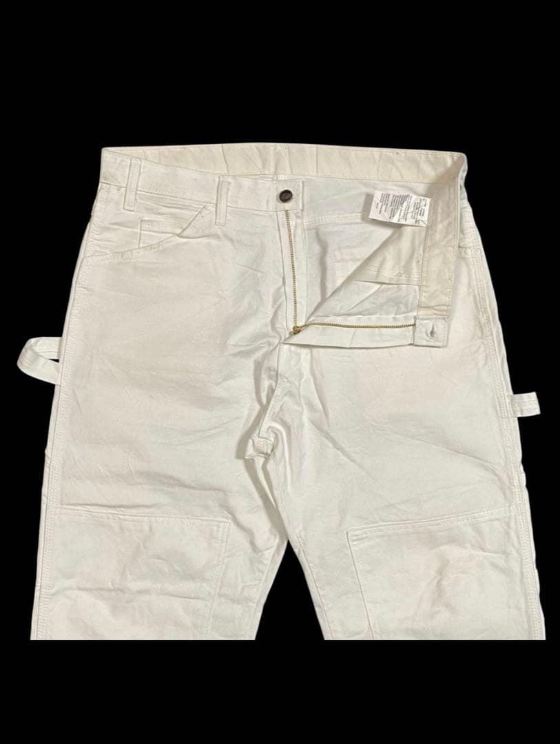 ディッキーズ　ダブルニー　ホワイトペインターパンツ　34×30