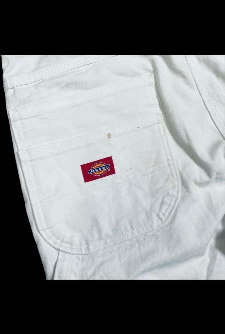 ディッキーズ　ダブルニー　ホワイトペインターパンツ　34×30