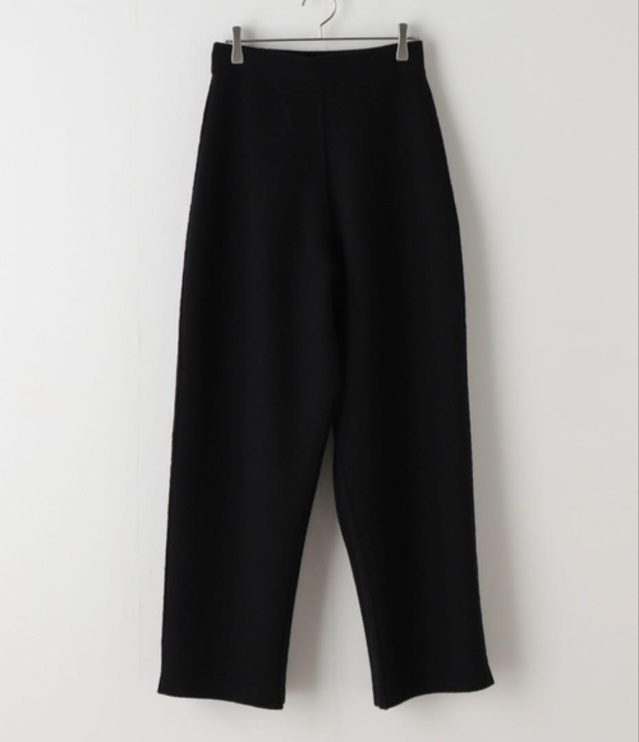 EDIT FOR LULU ハイウエストカーブニットパンツ ブラック